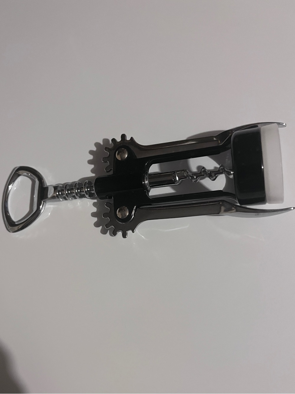 Winged Corkscrew Wine and Bottle Opener - Silver and Black